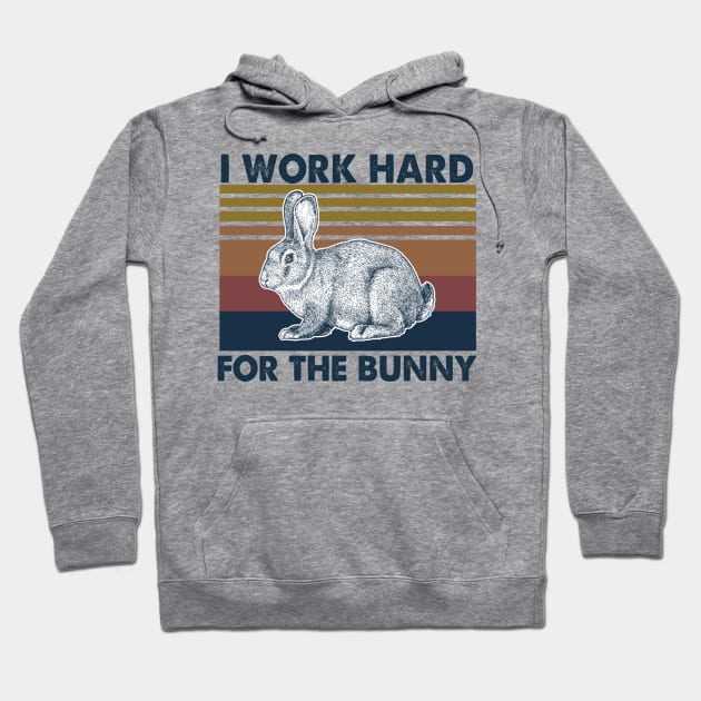 Rabbit I Work Hard Hoodie by adalynncpowell